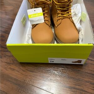 Eddie Bauer Kids' Wheat Lace-Up Boots brand new size 2